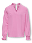 KOGMETTE LIFE L/S O-NECK SMOCK CUFF TOP BEGONIA PINK