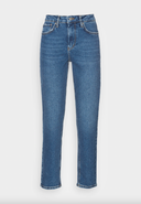 YASZEO MW GIRLFRIEND ANKLE JEANS-DARK BLUE DENIM