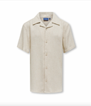 OSJKARI SS SHIRT VISC LIN RESORT - OATMEAL