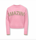 KOGAMOUR LS ONECK PULLOVER KNIT -  SEA PINK AMAZING/MERMAID