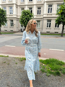 YASVIPS LS LONG SHIRT DRESS CLEAR SKY VIPS PRINT