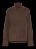 YASWARA LS HIGH NECK KNIT PULLOVER COFFEE QUARTZ