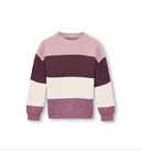 KMGSANDY L/S STRIPE PULLOVER KNT MAUVE WINE/CHALK PINK