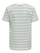 KOBAUGUST S/S STRIPE TEE JRS CLOUD DANCER