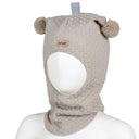 BALACLAVA I ULL MED KIVAT LOGO - LATTE WAFFLE KNIT