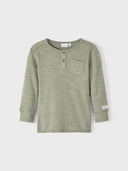 NMMWYLA WOOL/VIS LS TOP - VETIVER