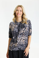 GRAZIA BLOUSE 1/2 SLEEVES - GREY