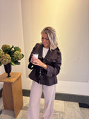 YASELSIA LS SHORT TRENCHCOAT - COFFEE BEAN