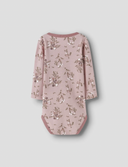 NBFWILLOW WOOL LS BODY - SHADOW GRAY/LONG FLOWER