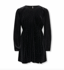 KOGVELLA L/S O-NECK VELVET DRESS JRS - BLACK/STUDS
