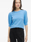 VIRIL 2/4 SLEEVE O-NECK KNIT TOP - BLISSFUL BLUE/LIGHT MELANGE