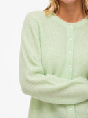 VILORY O-NECK L/S KNIT CARDIGAN - SMOKE GREEN/MELANGE