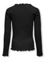 KOGIDOL LIFE LS O-NECK GLITTERTOP BLACK/SILVER GLITTER