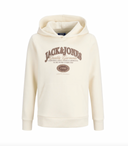 JJARI BRANDING SWEAT HOOD JNR - ANTIQUE WHITE