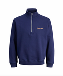 JORNORREBRO EMB SWEAT HIGH NECK JNR OCEAN CAVERN