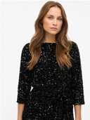 VIFAITH  BOATNECK 3/4 DRESS - BLACK BEAUTY