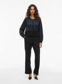 VIVEER O-NECK L/S CARDIGAN - BLACK BEAUTY