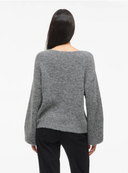 VIMARLEY L/S KNIT PULLOVER - MEDIUM GREY MELANGE
