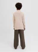 JPRBLUBARKLEY KNIT HALF ZIP JNR - SIMPLY TAUPE