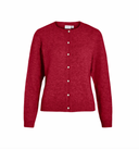VISALSA L/S O-NECK KNIT CARDIGAN - JESTER RED