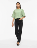 VILIGA 2/4 O-NECK KNIT TOP - SMOKE GREEN