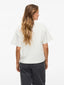 VIMONIE FLOWER EMB S/S  O-NECK SNOW WHITE EMB WHITE FLOWERS