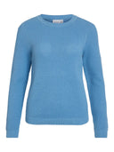 VIDALO O-NECK L/S KNIT TOP BLISSFUL BLUE