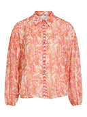 VIPRAYA V-NECK L/S PRINTED TOP BIRCH/DUBARRY AU