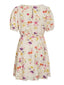 VIALINIA BOATNECK 2/4 SHORT DRESS SNOW WHITE FLOWER MIX