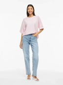 VILIGA 2/4 O-NECK KNIT TOP - CHERRY BLOSSOM/MELANGE