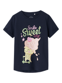 NMFVIX SS TOP - NAVY BLAZER/ICECREAM