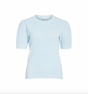 VIDALO O-NECK S/S KNIT TOP - NANTUCKET BREEZE