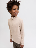 JPRBLUBARKLEY KNIT HALF ZIP JNR - SIMPLY TAUPE