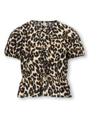 KOGCLARA LIFE S/S BOW SHIRT WVN  BLACK/WITH CLARA