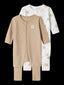 NBNNIGHTSUIT 2P ZIP FF OXFORD BEAR OXFORD TAN