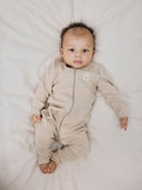 NBNNIGHTSUIT 2P ZIP FF OXFORD BEAR OXFORD TAN
