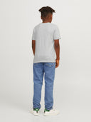 JJEJOSH TEE SS CREW NECK JNR WHITE MELANGE
