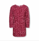 KOGCONFIDENCE LIFE L/S SEQ FLRD DRESS JRS - ROSE WINE