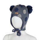 HAT WITH BIG DOTS,TIE ONS,WINDPROOF BLUE