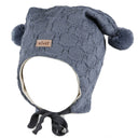 KIVAT VINTERLUE MED KABELSTRIKK - DUEBLÅ