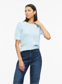VIDALO O-NECK S/S KNIT TOP - NANTUCKET BREEZE