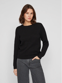 VIDALO O-NECK L/S KNIT TOP -BLACK