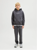 JORNORREBRO EMB SWEAT HOOD JNR - ASPHALT