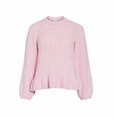 VIBOWS L/S O-NECK KNIT PULLOVER - CHERRY BLOSSOM