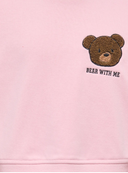 KMGWILMA LS LOOSE O-NECK UB SWT - ROMANCE ROSE /PRINT BEAR