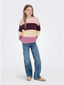KOGSANDY L/S STRIPE PULLOVER KNT MAUVE WINE/CHALK PINK