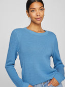 VIDALO O-NECK L/S KNIT TOP BLISSFUL BLUE