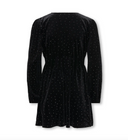 KOGVELLA L/S O-NECK VELVET DRESS JRS BLACK/STUDS