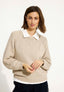 IN FRONT - CAMOMILE KNIT BLOUSE - SAND