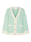 YASLIVIANA LS KNIT CARDIGAN BRIGHT GREEN/BIRCH